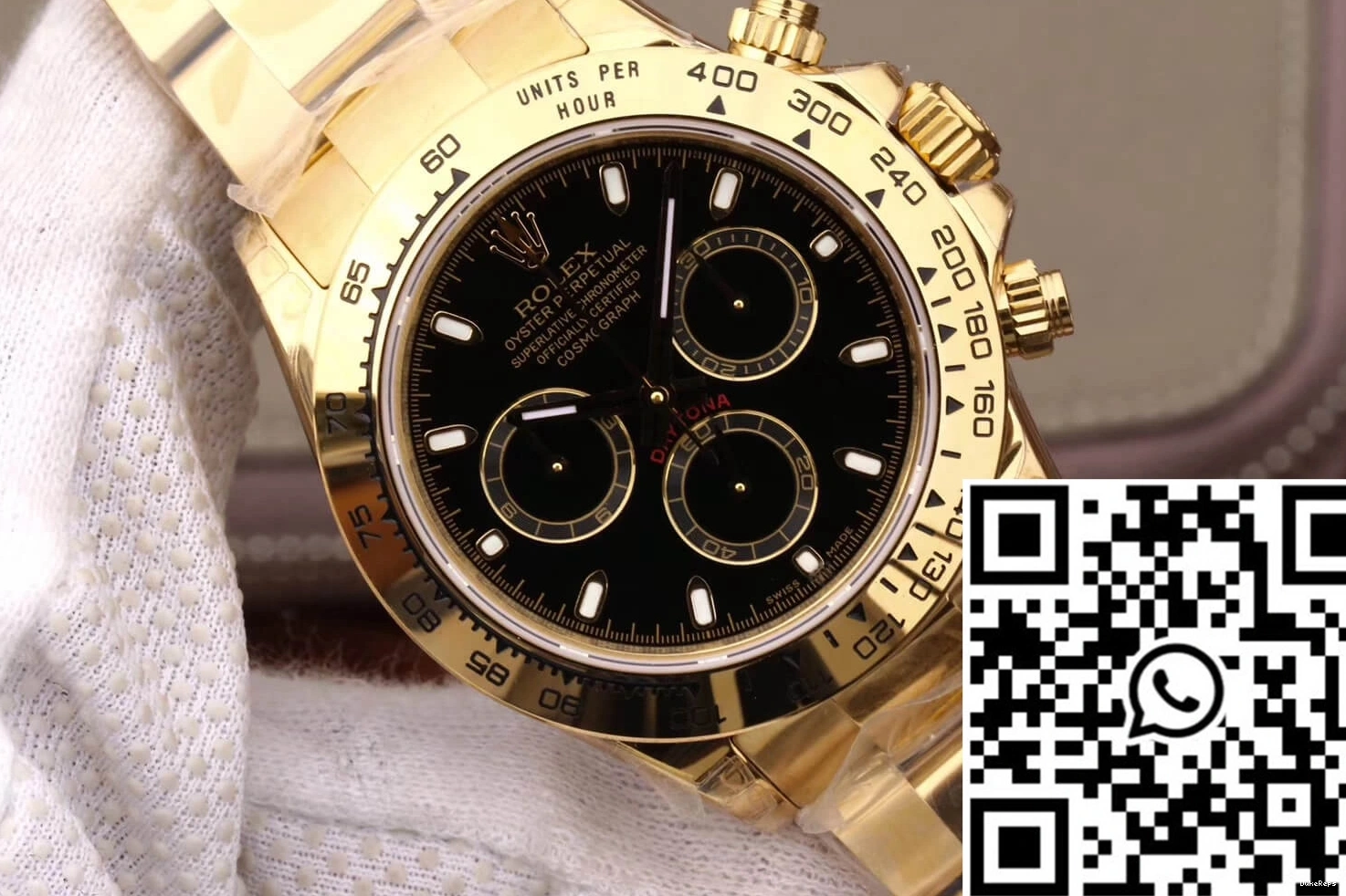 Yellow Factory Rolex M116508-0004 Black JH Daytona Dial Gold Cosmograph 0719